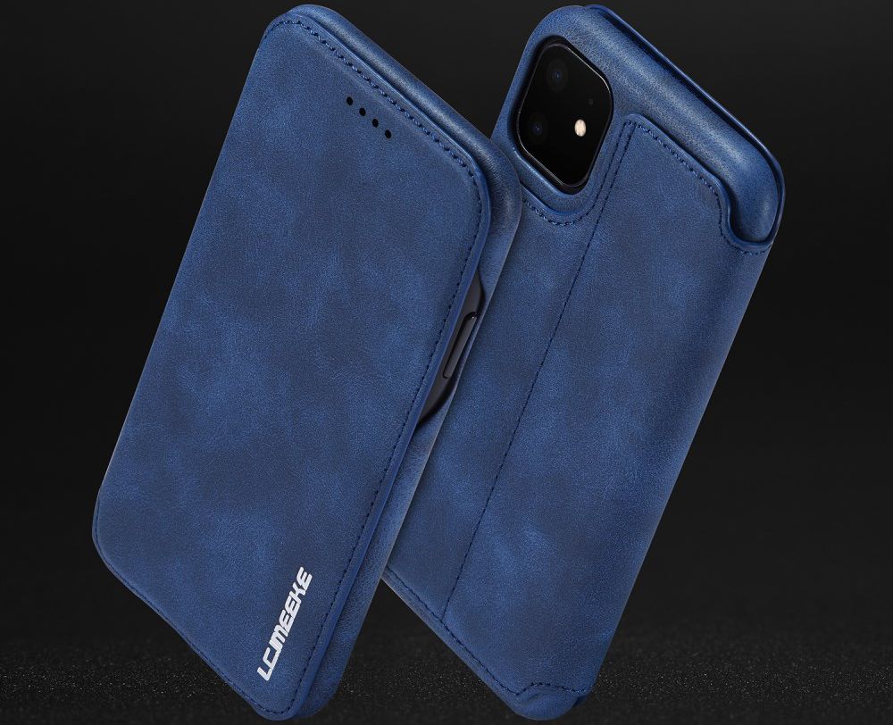 Apple iPhone 11 Retro Portemonnee Bookcase Hoesje Blauw afbeelding 14