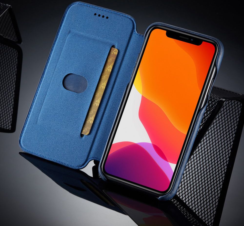 Apple iPhone 11 Retro Portemonnee Bookcase Hoesje Blauw afbeelding 2