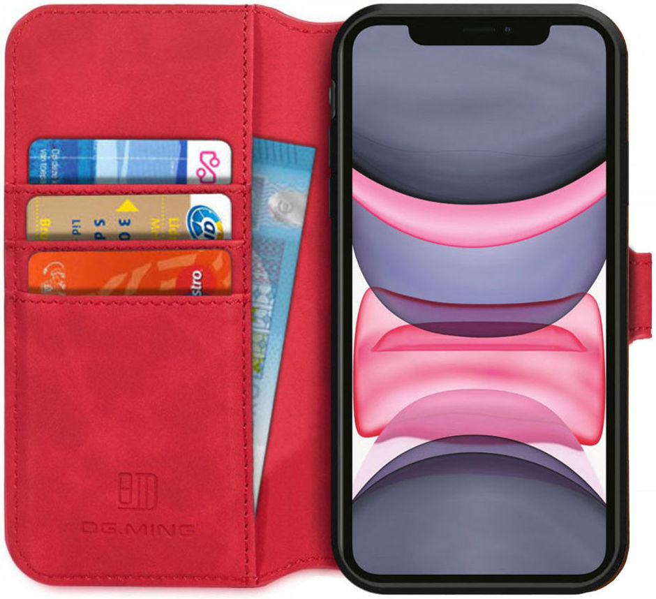 DG Ming Retro Portemonnee Apple iPhone 11 Hoesje Rood afbeelding 1