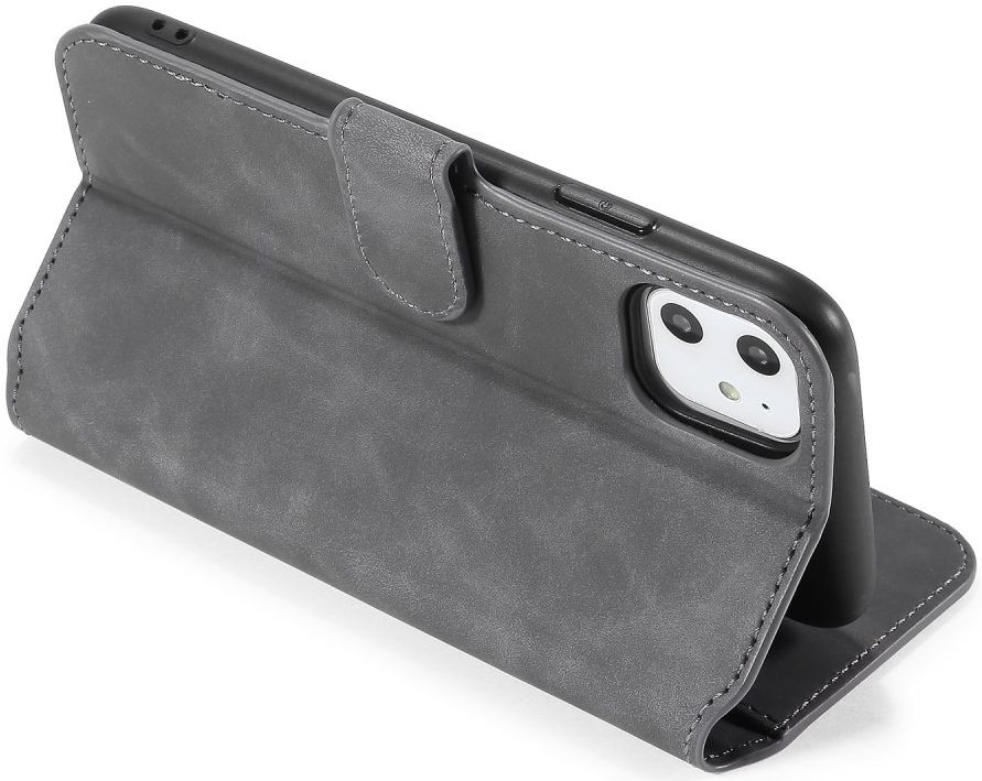 DG Ming Retro Portemonnee Apple iPhone 11 Hoesje Grijs afbeelding 5