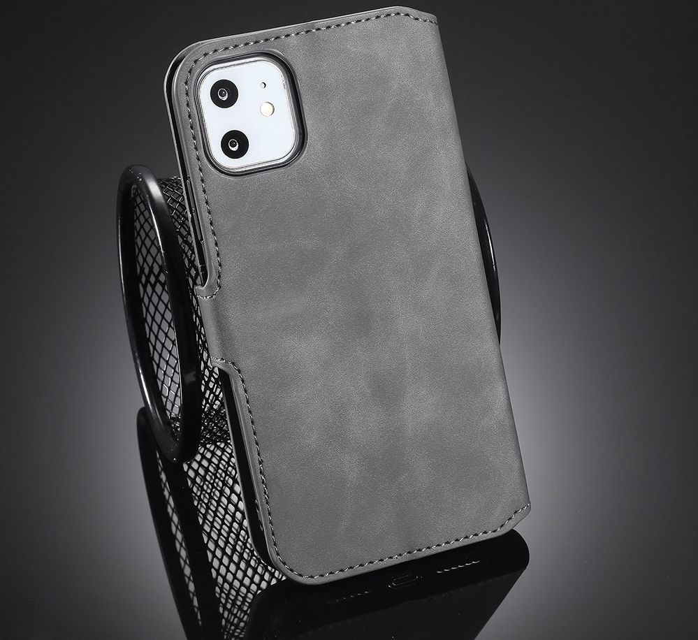 DG Ming Retro Portemonnee Apple iPhone 11 Hoesje Grijs afbeelding 9