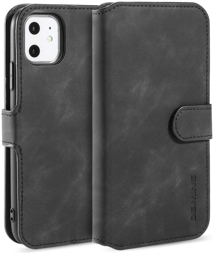 DG Ming Retro Portemonnee Apple iPhone 11 Hoesje Zwart afbeelding 3