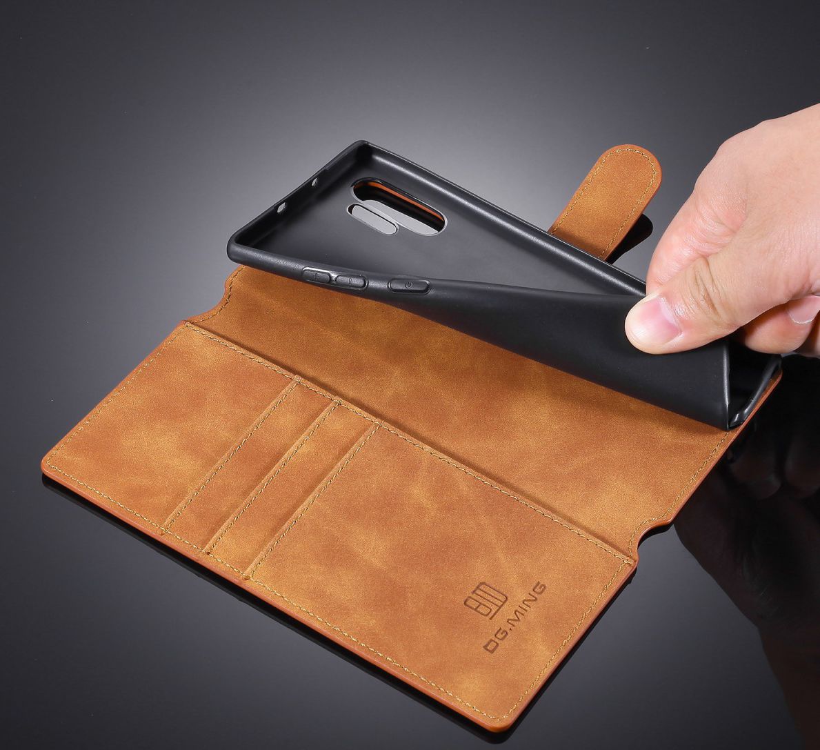 DG Ming Retro Portemonnee Samsung Galaxy Note 10 Plus Hoesje Bruin afbeelding 14