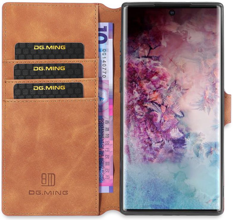 DG Ming Retro Portemonnee Samsung Galaxy Note 10 Plus Hoesje Bruin afbeelding 1