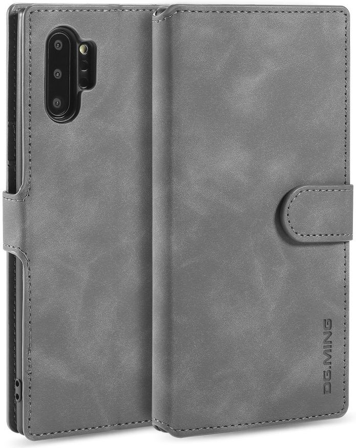 DG Ming Retro Portemonnee Samsung Galaxy Note 10 Plus Hoesje Grijs afbeelding 3