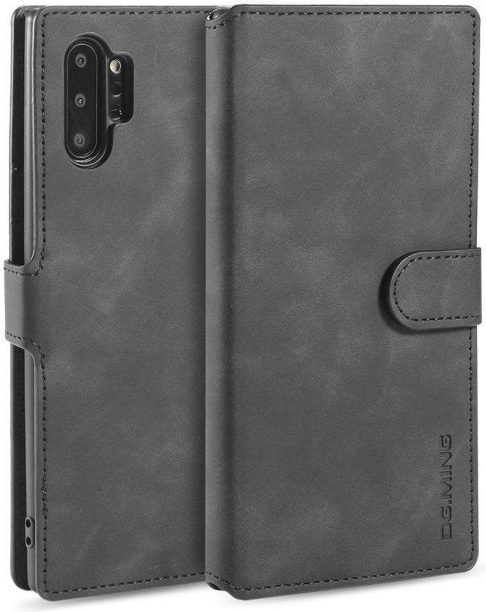 DG Ming Retro Portemonnee Samsung Galaxy Note 10 Plus Hoesje Zwart afbeelding 3