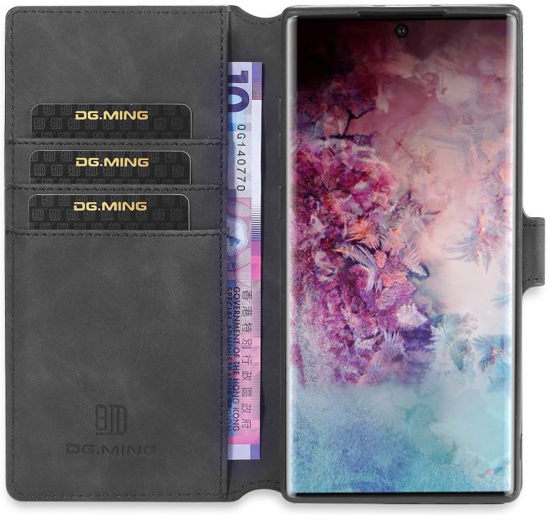 DG Ming Retro Portemonnee Samsung Galaxy Note 10 Plus Hoesje Zwart afbeelding 1