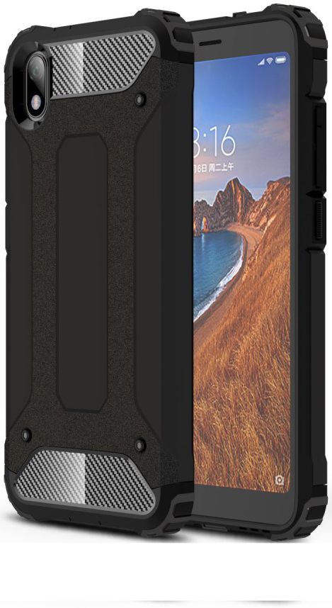 Xiaomi Redmi 7A Hybride Hoesje Zwart afbeelding 1