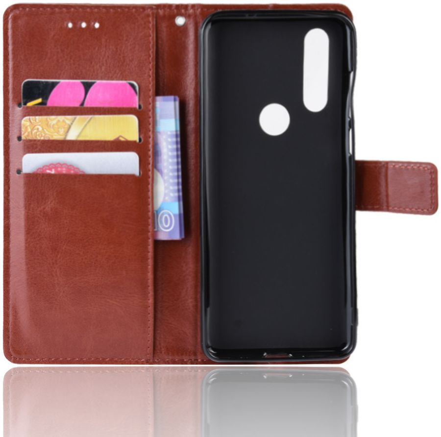 Motorola One Action Portemonnee Hoesje Bruin afbeelding 3