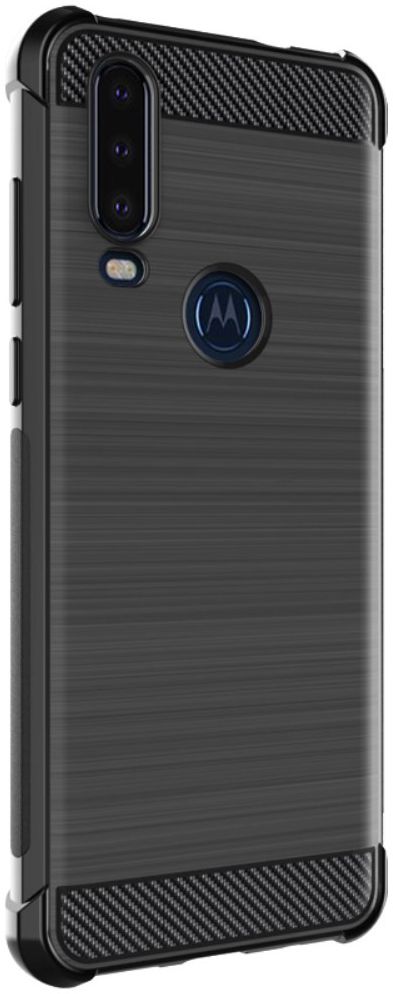 IMAK Vega Series Motorola One Action Hoesje Geborsteld TPU Zwart afbeelding 4