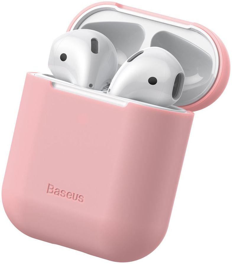 Baseus Ultradun Siliconen Apple AirPods Hoesje Roze afbeelding 1