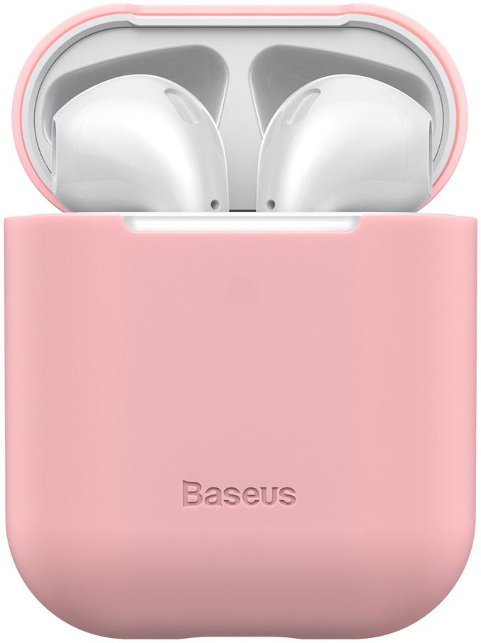 Baseus Ultradun Siliconen Apple AirPods Hoesje Roze afbeelding 2