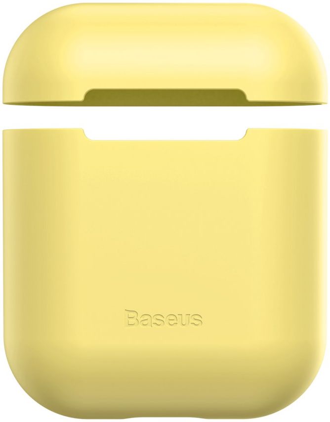 Baseus Ultradun Siliconen Apple AirPods Hoesje Geel afbeelding 5