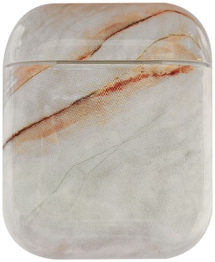 Apple AirPods Hard Plastic Hoesje met Marmer Print Wit / Bruin afbeelding 1