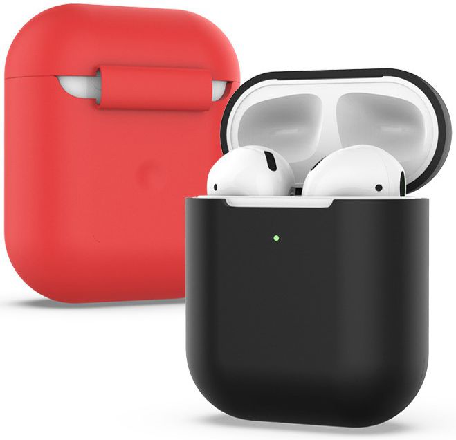 Apple AirPods Flexibel Zacht Siliconen Hoesje Rood afbeelding 4