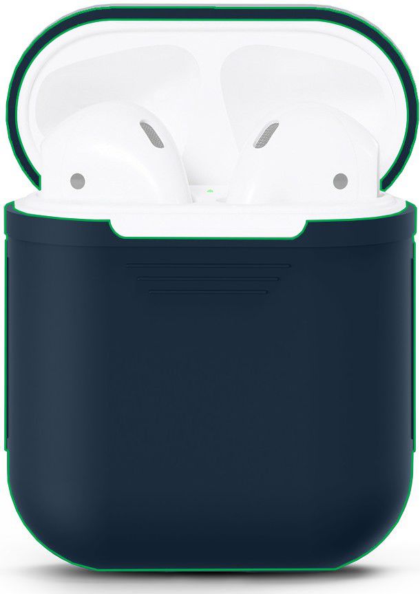 Apple AirPods Stevig Siliconen Hoesje Donker Blauw afbeelding 4