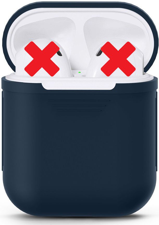 Apple AirPods Stevig Siliconen Hoesje Donker Blauw afbeelding 5