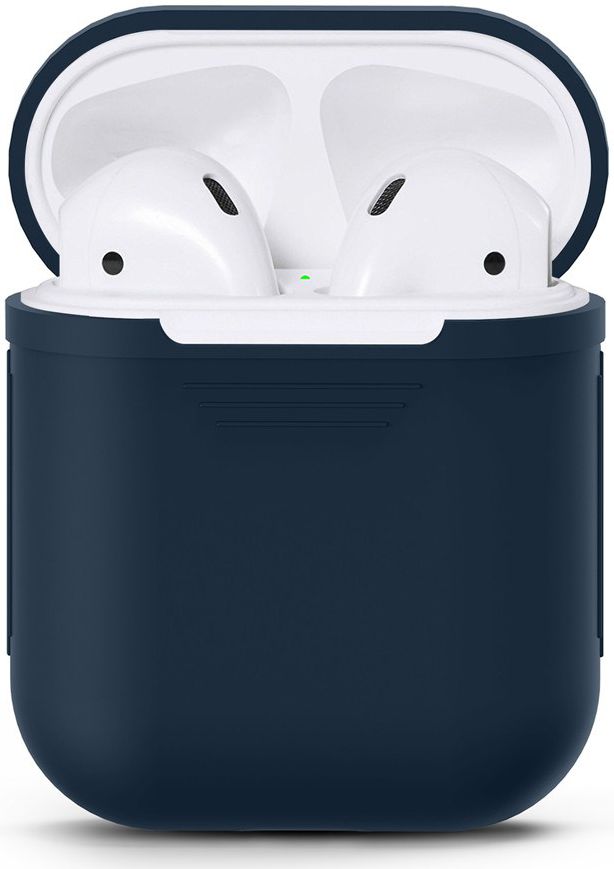 Apple AirPods Stevig Siliconen Hoesje Donker Blauw afbeelding 1