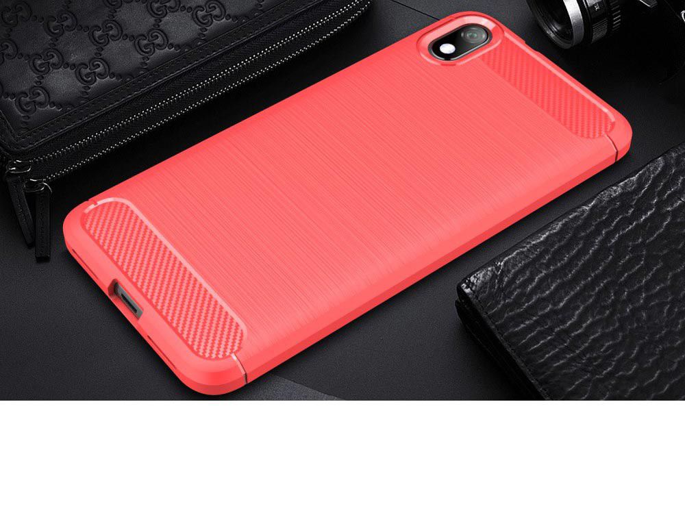Xiaomi Mi Redmi 7A Geborsteld TPU Hoesje Rood afbeelding 2
