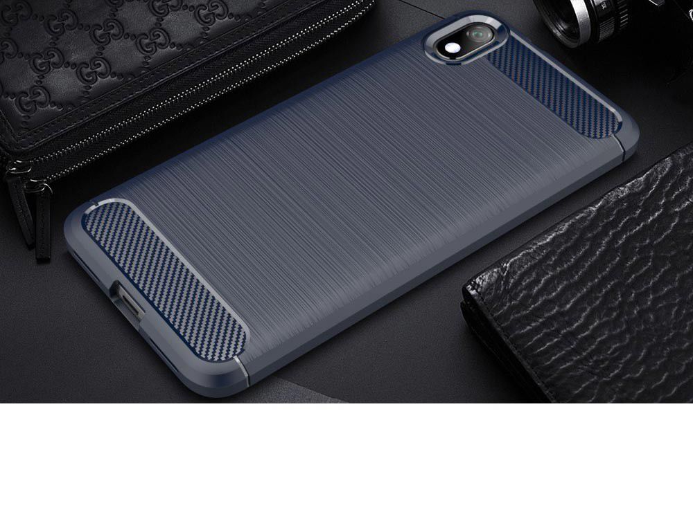 Xiaomi Mi Redmi 7A Geborsteld TPU Hoesje Blauw afbeelding 2