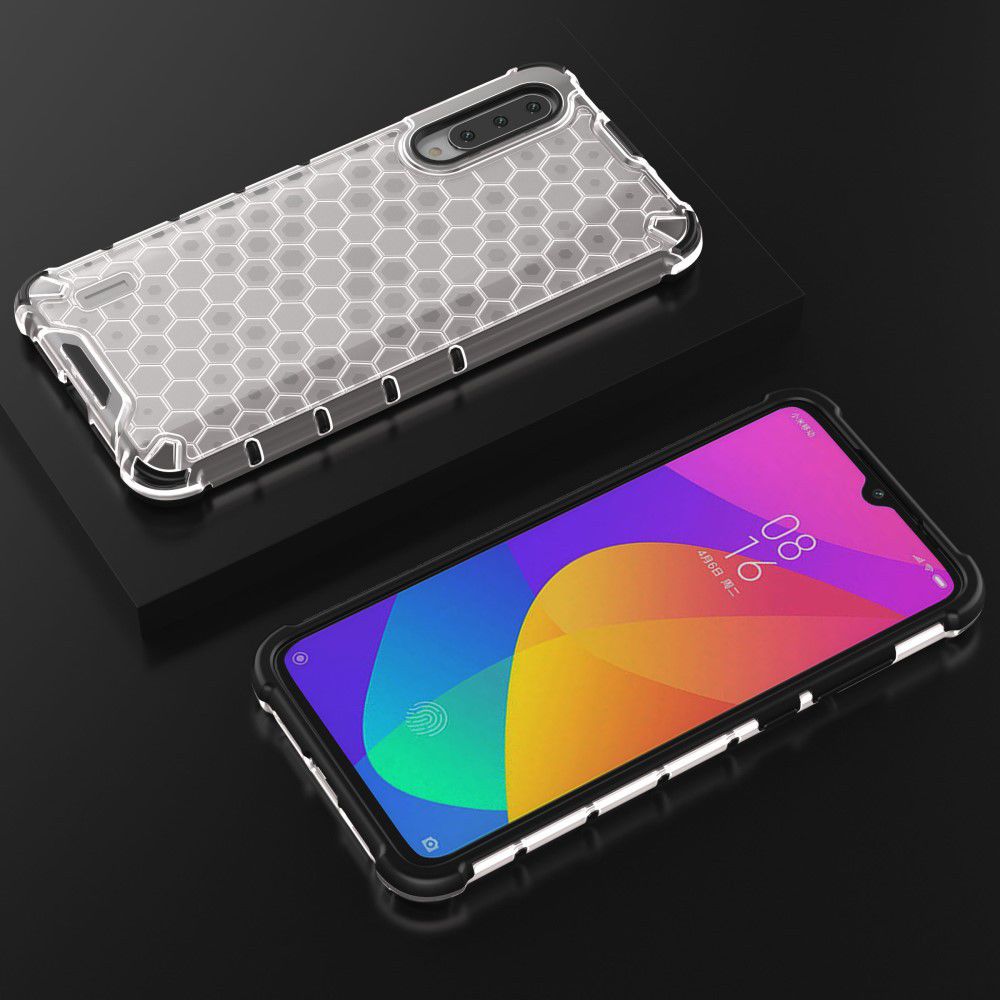 Xiaomi Mi A3 Hybride Honinggraat Hoesje Transparant afbeelding 10