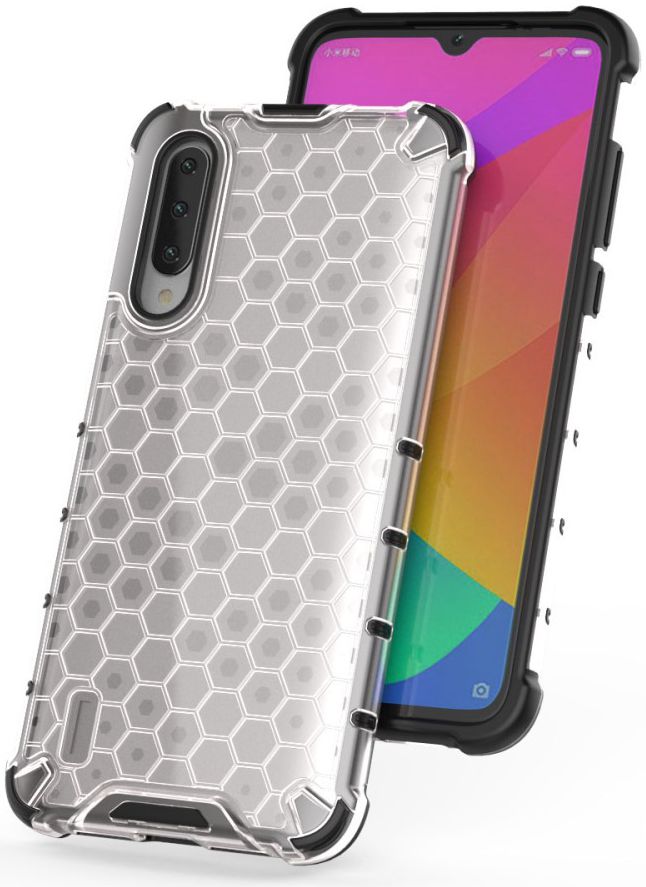 Xiaomi Mi A3 Hybride Honinggraat Hoesje Transparant afbeelding 9