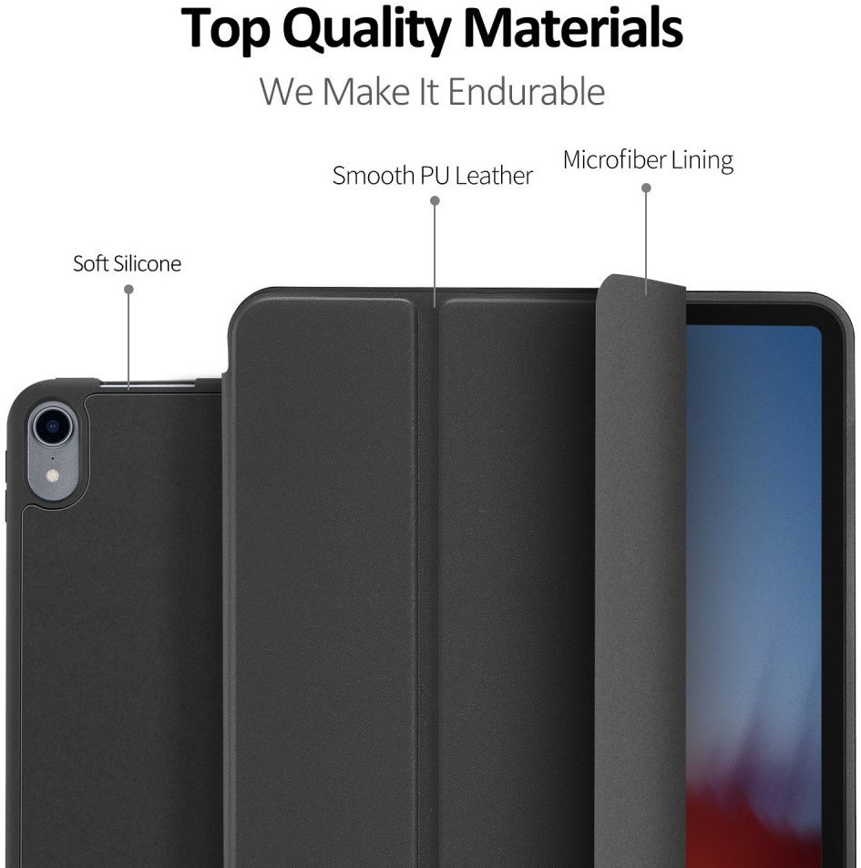 Dux Ducis Apple iPad Pro 11 (2018) Tri-fold Hoes Zwart afbeelding 3