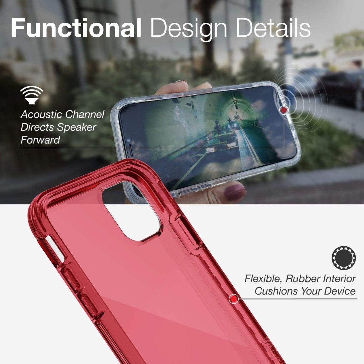 Raptic Air Apple iPhone 11 Hoesje Back Cover Rood afbeelding 11