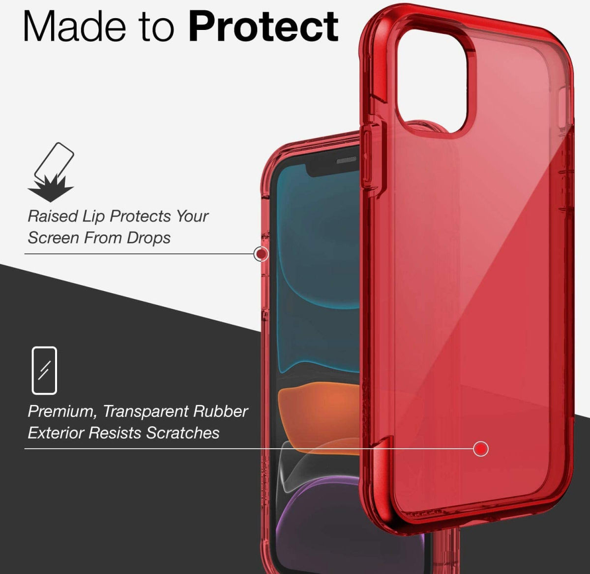 Raptic Air Apple iPhone 11 Hoesje Back Cover Rood afbeelding 9