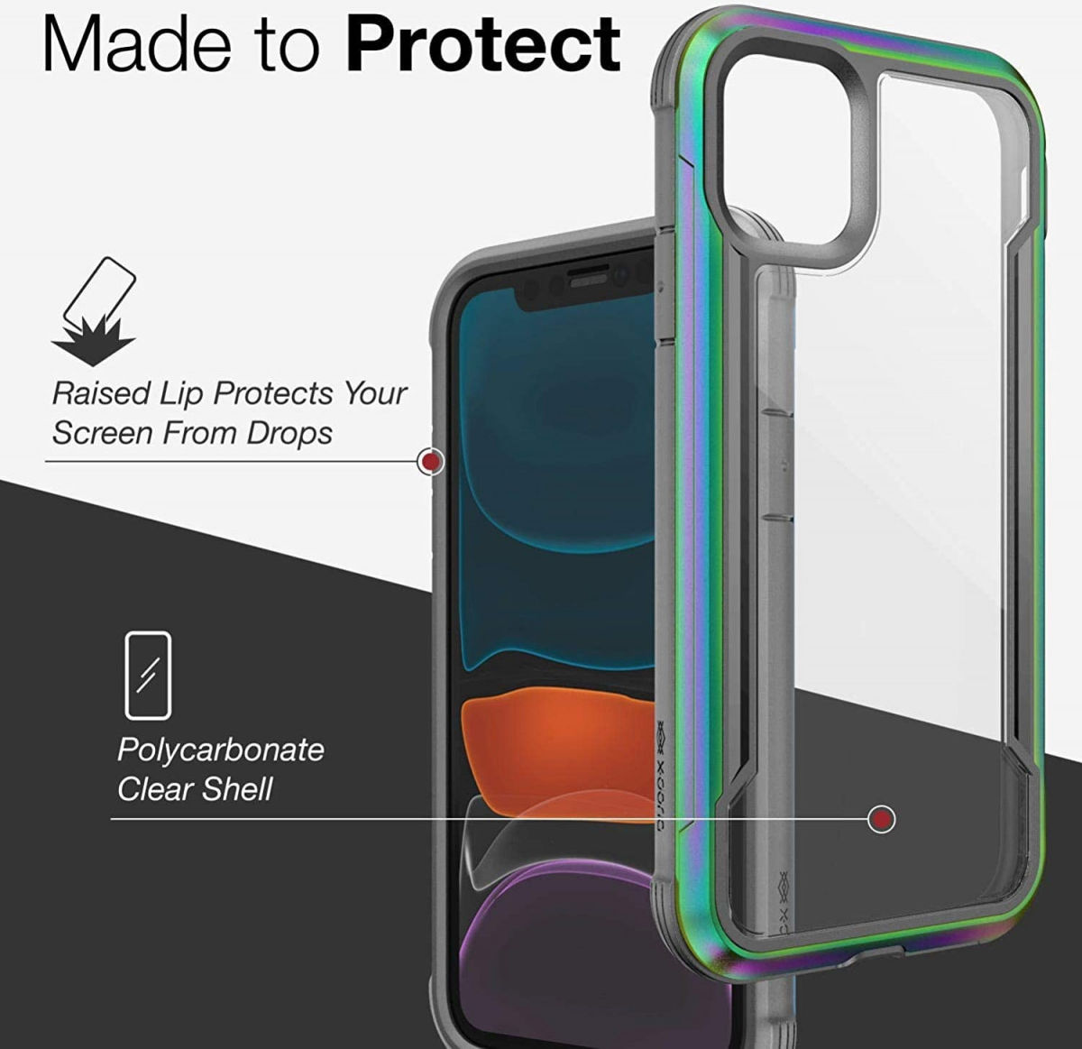 Raptic Shield Apple iPhone 11 Hoesje Militair Getest 3M Iridescent afbeelding 8