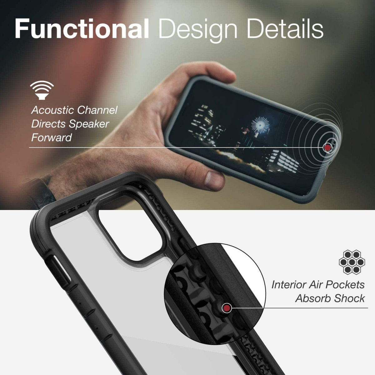Raptic Shield Apple iPhone 11 Pro Hoesje Militair Getest 3M Zwart afbeelding 8