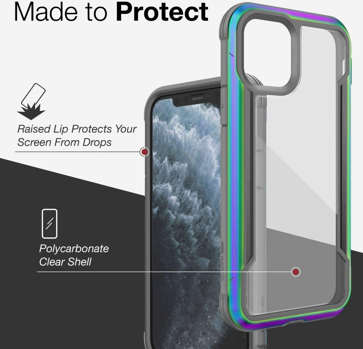 Raptic Shield Apple iPhone 11 Pro Hoesje Militair Getest 3M Iridescent afbeelding 9