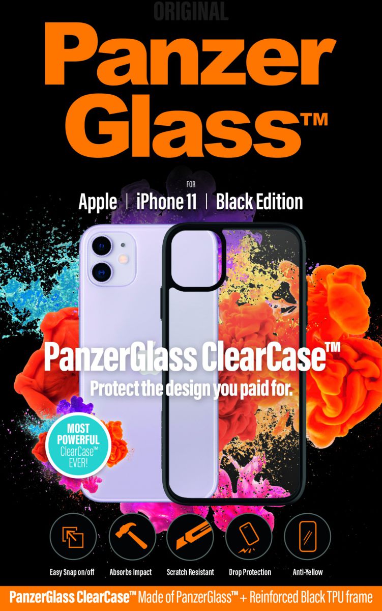 PanzerGlass ClearCase BlackFrame Apple iPhone 11 Hoesje Transparant afbeelding 1
