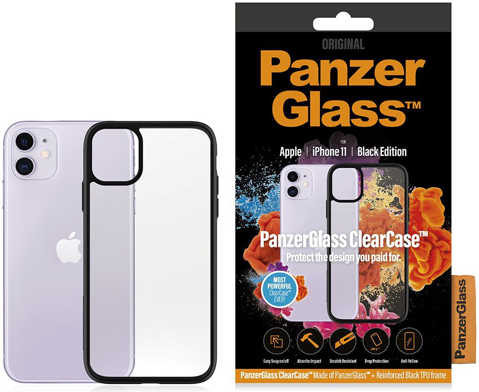 PanzerGlass ClearCase BlackFrame Apple iPhone 11 Hoesje Transparant afbeelding 5