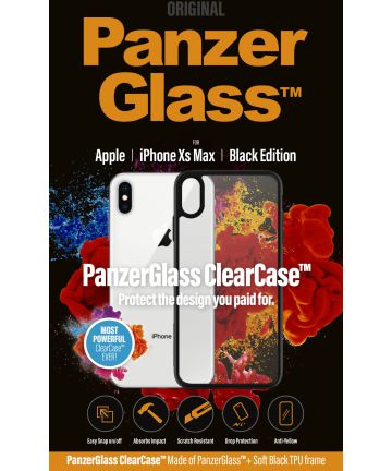 PanzerGlass iPhone XS Max ClearCase BlackFrame Transparant Hoesje Hoesjes