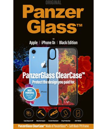 PanzerGlass iPhone XR ClearCase BlackFrame Transparant Hoesje Hoesjes