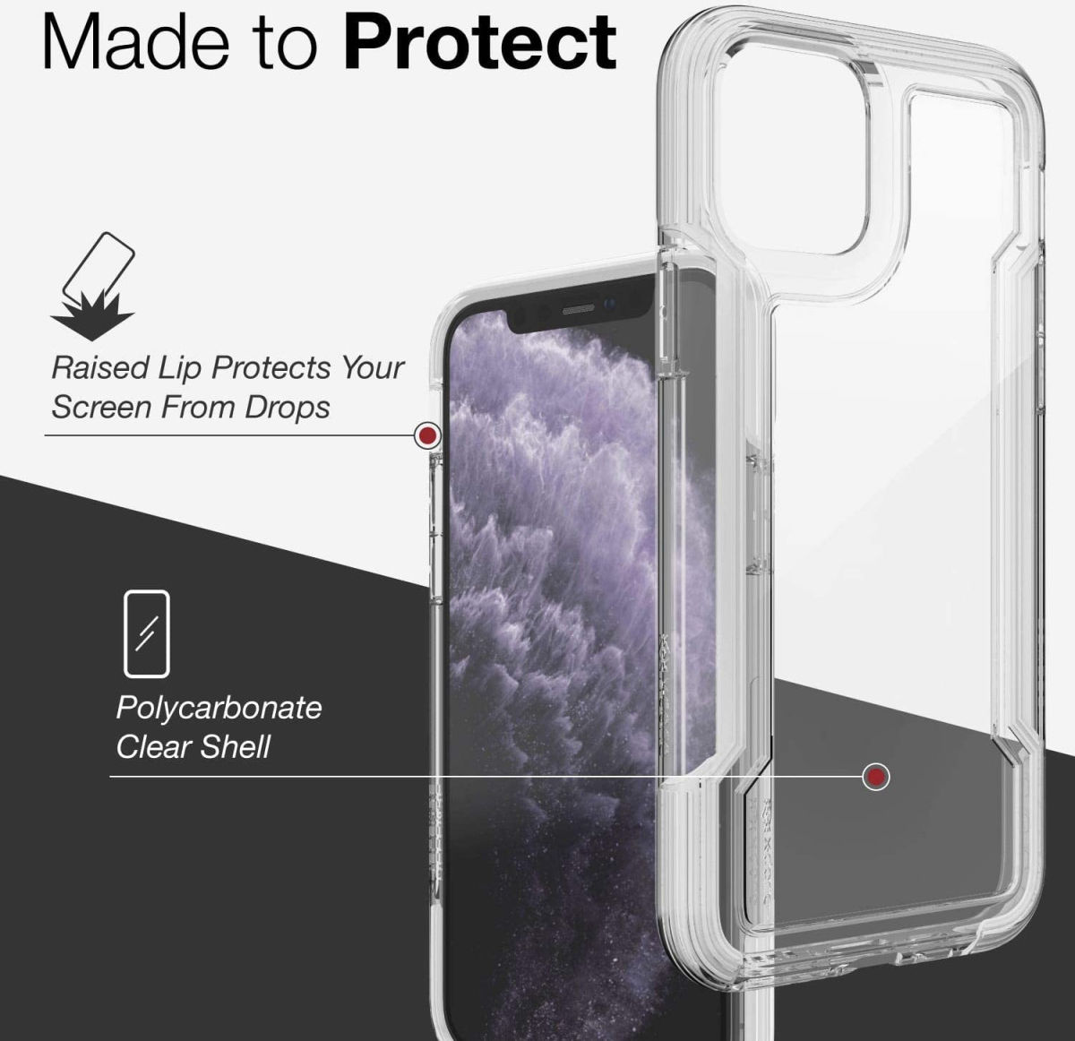 Raptic Clear Apple iPhone 11 Pro Hoesje Transparant/Wit afbeelding 12