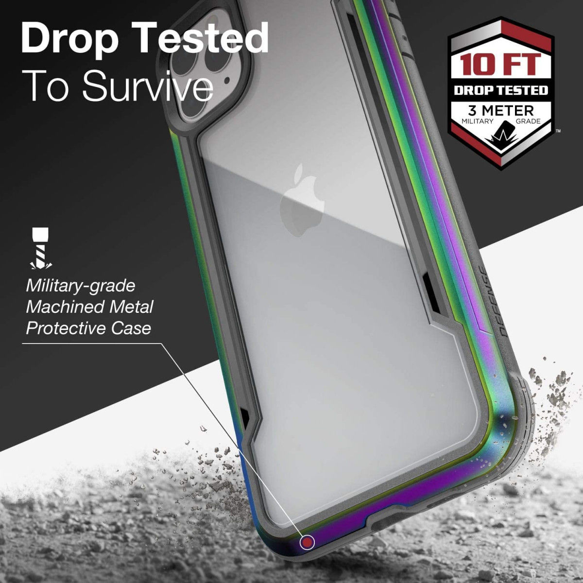 Raptic Shield Apple iPhone 11 Pro Max Hoesje Transparant/Iridescent afbeelding 14
