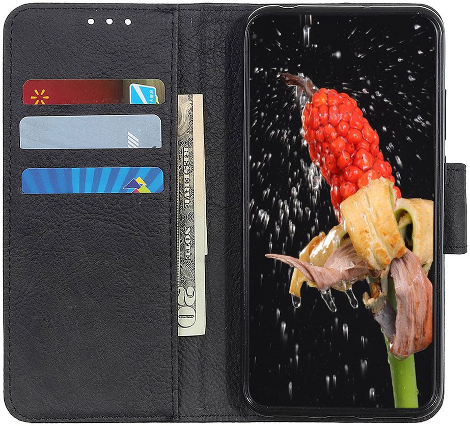Nokia 6.2 / 7.2 Portemonnee Hoesje Lychee Zwart afbeelding 2