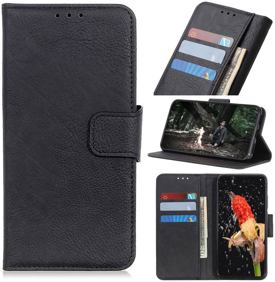 Nokia 6.2 / 7.2 Portemonnee Hoesje Lychee Zwart afbeelding 7