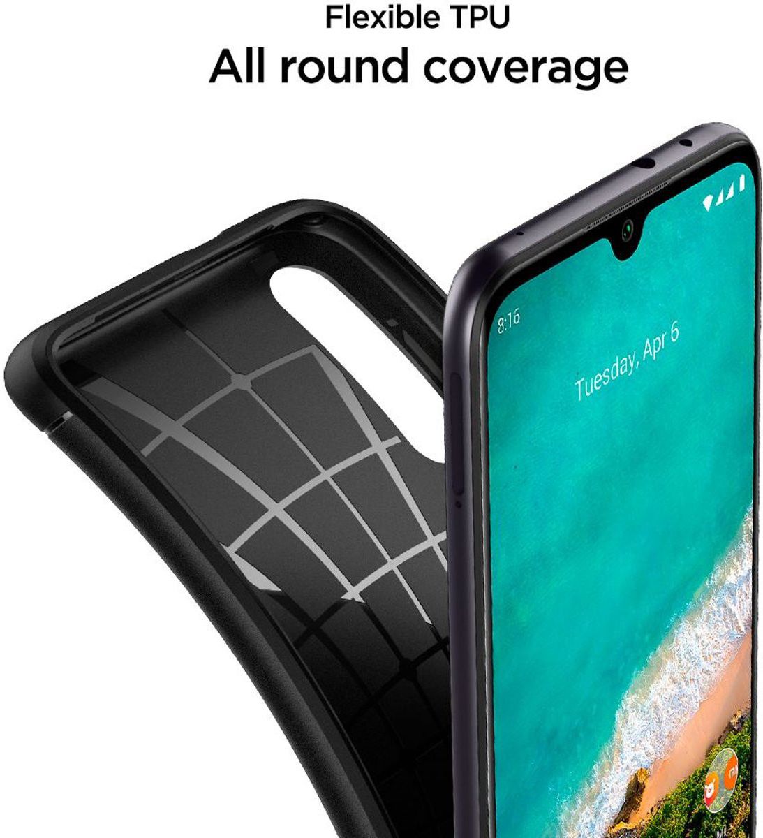 Spigen Rugged Armor Xiaomi Mi A3 Zwart afbeelding 2