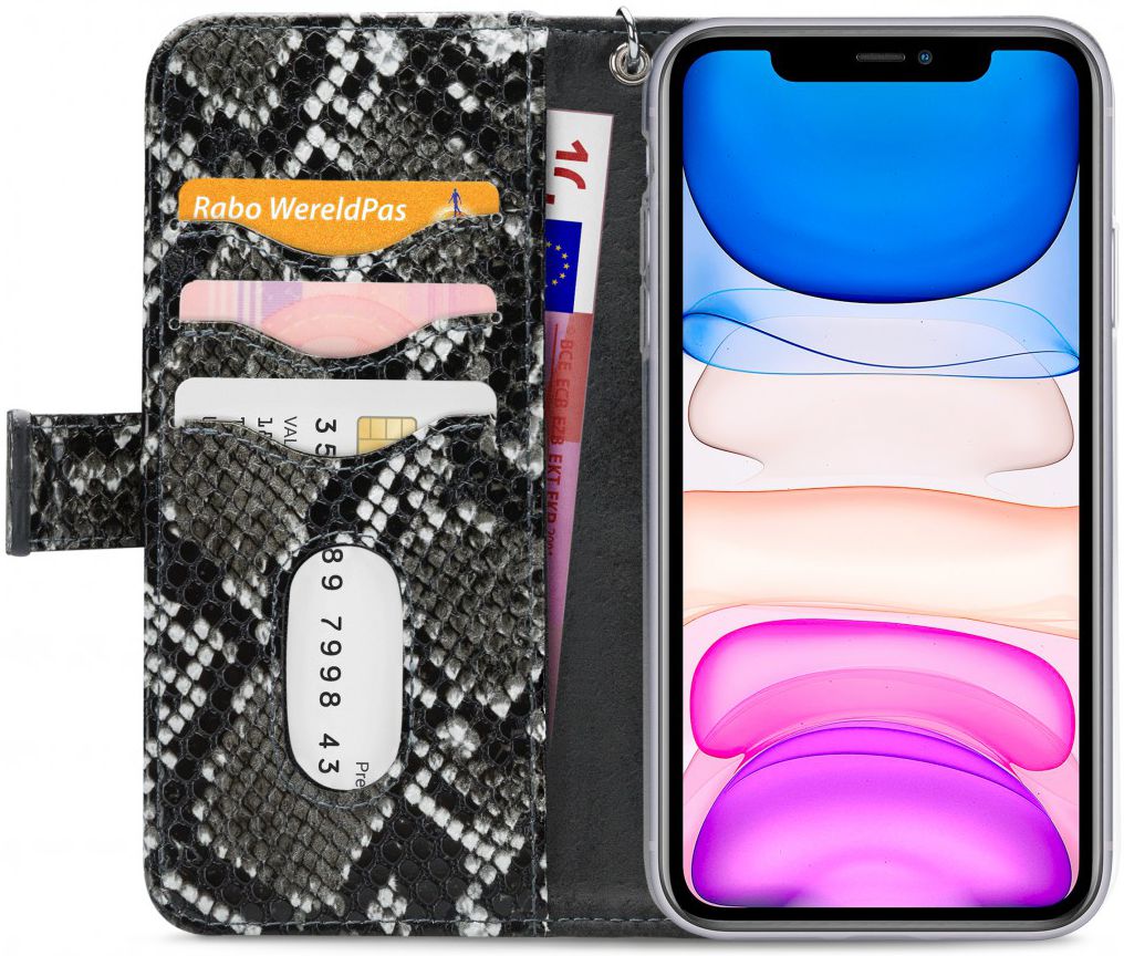 Mobilize Gelly Wallet Zipper Apple iPhone 11 Hoesje Black Snake afbeelding 2