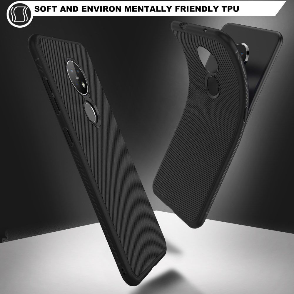 Nokia 6.2 / 7.2 Twill Slim Texture TPU Hoesje Zwart afbeelding 4