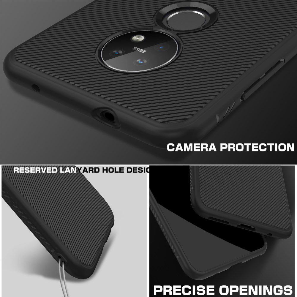 Nokia 6.2 / 7.2 Twill Slim Texture TPU Hoesje Zwart afbeelding 5