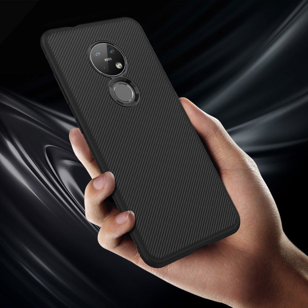 Nokia 6.2 / 7.2 Twill Slim Texture TPU Hoesje Zwart afbeelding 6