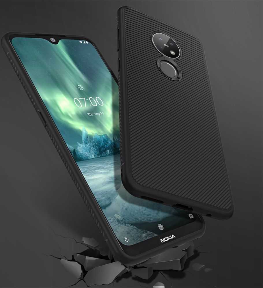 Nokia 6.2 / 7.2 Twill Slim Texture TPU Hoesje Zwart afbeelding 7