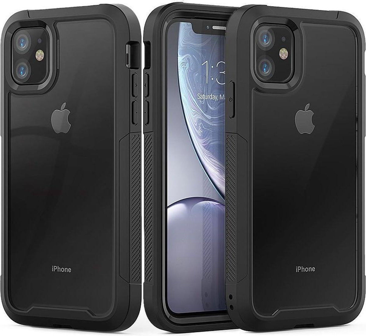 Apple iPhone 11 Hoesje Hybride Full Protect Zwart afbeelding 1