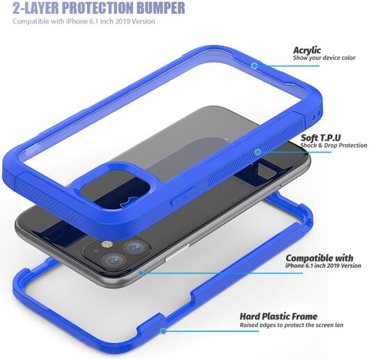 Apple iPhone 11 Hoesje Hybride Full Protect Blauw afbeelding 2