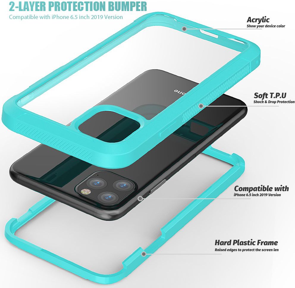 Apple iPhone 11 Pro Max Hybride Full Protect Hoesje Groen afbeelding 2