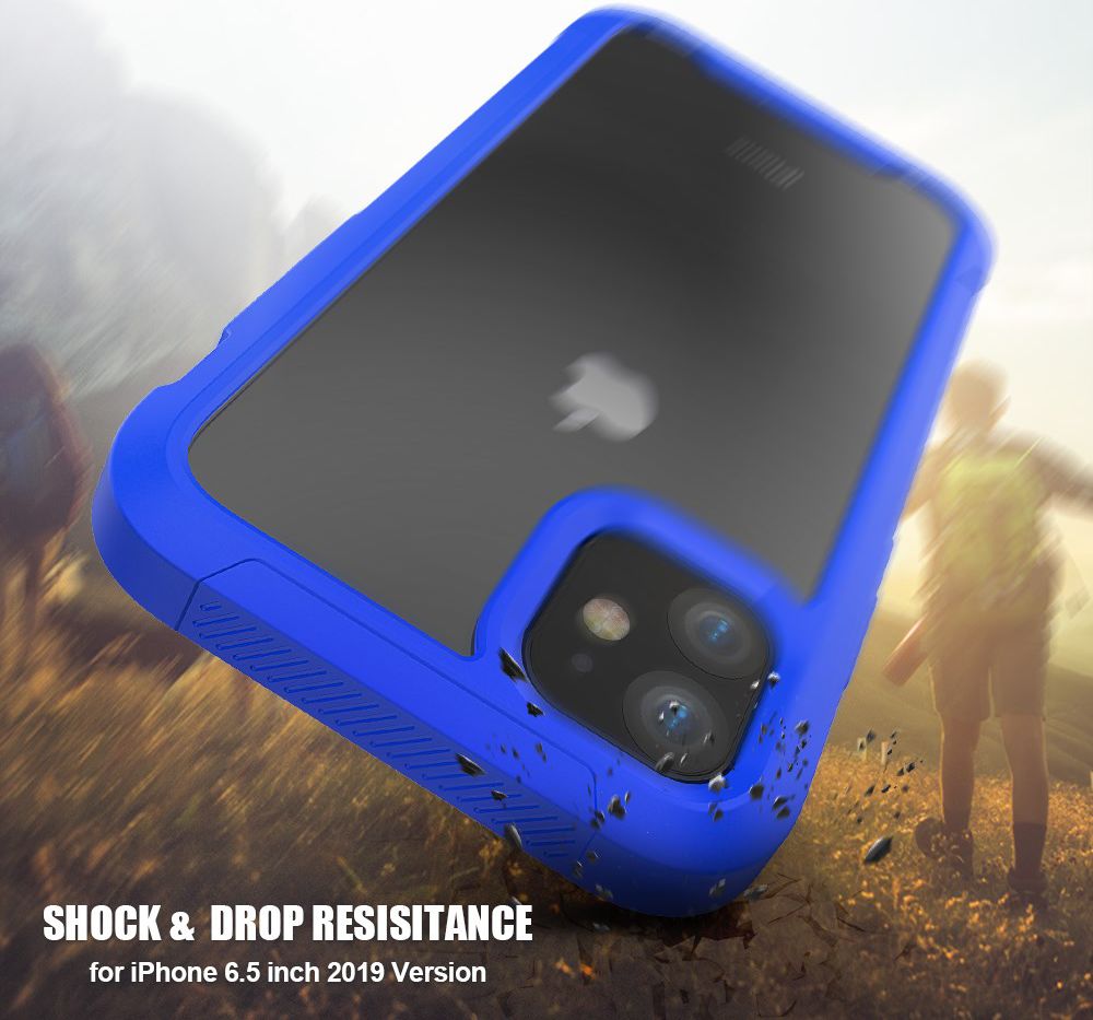 Apple iPhone 11 Pro Max Hybride Full Protect Hoesje Blauw afbeelding 4